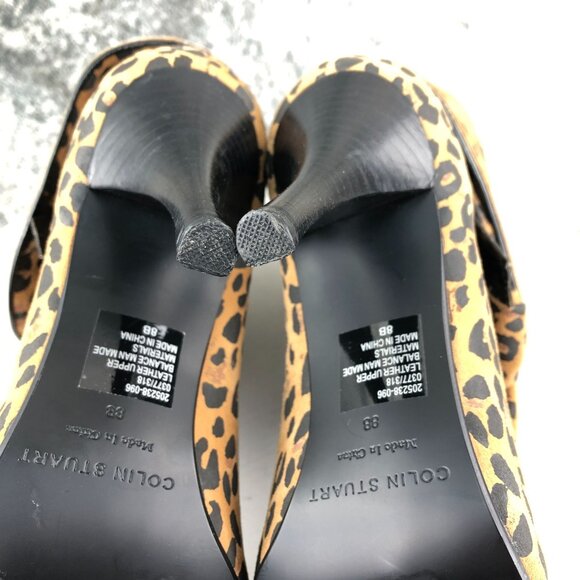 Colin Stuart Women's 8B Leopard Print Suede Bow Slouch Folded Shaft Booties - Picture 11 of 12